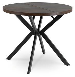 Stół rozkładany w stylu industrialnym Lugo 90-190 cm, orzech/czarny