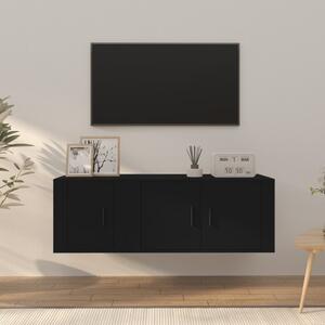 Zestaw 2 szafek TV, czarny, materiał drewnopochodny