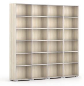 Biblioteka SILVER LINE, 4 kolumny, 2230 x 2400 x 400 mm, dąb naturalny