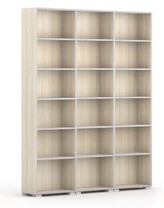 Biblioteka SILVER LINE, 3 kolumny, 2230 x 1800 x 400 mm, dąb naturalny