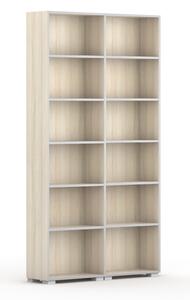 Biblioteka SILVER LINE, 2 kolumny, 2230 x 1200 x 400 mm, dąb naturalny