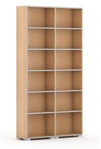 Biblioteka SILVER LINE, 2 kolumny, 2230 x 1200 x 400 mm, buk