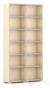 Biblioteka SILVER LINE, 2 kolumny, 2230 x 1200 x 400 mm, brzoza