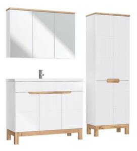 Szafka łazienkowa BALI 845 100 cm biała z lustrem