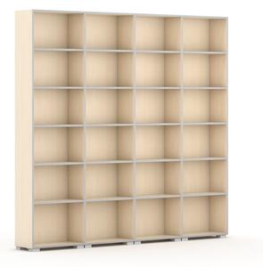 Biblioteka SILVER LINE, 4 kolumny, 2230 x 2400 x 400 mm, brzoza