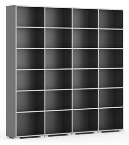 Biblioteka SILVER LINE, 4 kolumny, 2230 x 2400 x 400 mm, grafit