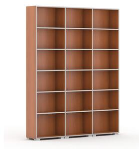 Biblioteka SILVER LINE, 3 kolumny, 2230 x 1800 x 400 mm, czereśnia