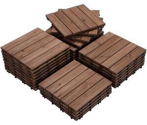 Woodytile™ Łączone Drewniane Płytki Tarasowe - 12 Szt. (30x30cm) = 1,08 M², Brązowy