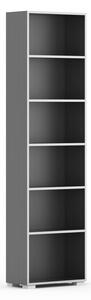 Biblioteka SILVER LINE, 1 kolumna, 2230 x 600 x 400 mm, grafit