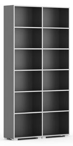 Biblioteka SILVER LINE, 2 kolumny, 2230 x 1200 x 400 mm, grafit