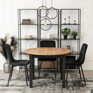 Stół Okrągły Rozkładany JAMES 102-222 cm Dąb Craft/Czarny Nowoczesny Loft