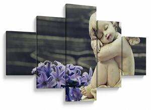 Obraz anioła z kwiatem (125x70 cm)