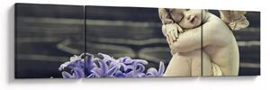 Obraz anioła z kwiatem (170x50 cm)