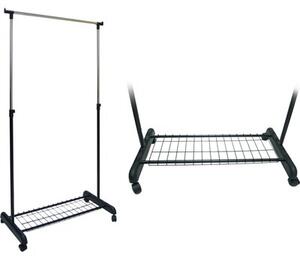 Stojak na ubrania GOCKOWIAK Ida 82 x 42 x 91 - 159 cm Czarny