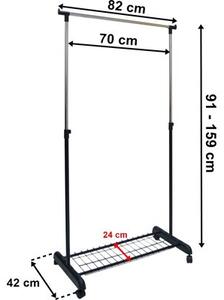 Stojak na ubrania GOCKOWIAK Ida 82 x 42 x 91 - 159 cm Czarny