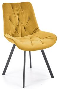 Musztardowe pikowane krzesło obrotowe - Blubell