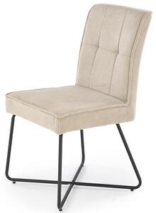 Beżowe tapicerowane krzesło metalowe - Salio