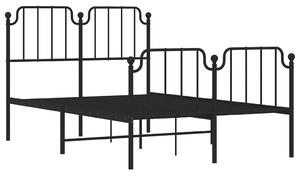 Czarne metalowe łóżko małżeńskie 140x200cm - Onex
