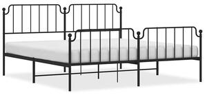 Czarne metalowe łóżko małżeńskie 180x200cm - Onex