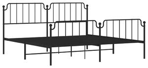 Czarne metalowe łóżko małżeńskie 180x200cm - Onex