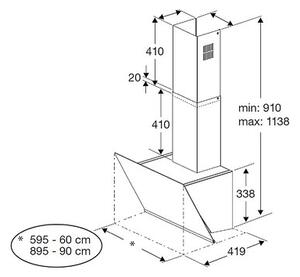 Okap BEKO BHCA62442BBH 60 Czarny 408m3/h 56dB klasa C