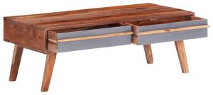Stolik kawowy, szary, 110x50x40 cm, lite drewno sheesham