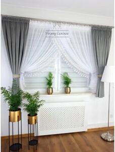 Elegancki zestaw firany i zasÅony welurowe -jasnoszary