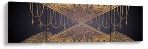 Obraz - Złota mandala ze strzałkami (170x50 cm)