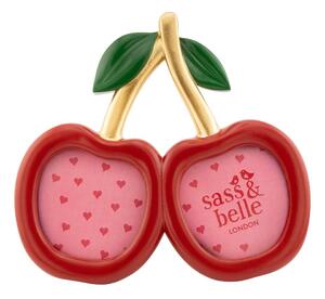 Czerwona ramka z żywicy polimerowej stojąca 17,5x15,5 cm Cherry – Sass & Belle