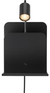 Nordlux Nordlux - Kinkiet z półką i USB ROOMI 1xGU10/8W/230V czarny NX0223