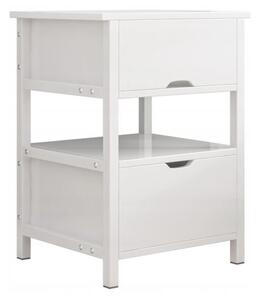 Szafka Nocna BiaÅa Z 2 Szufladami Nowoczesna Loft Stolik Do Sypialni 45 cm