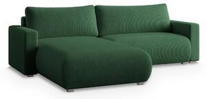 Ciemnozielona rozkładana narożna sofa TAFIRA, dwustronna