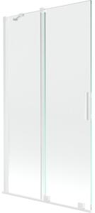Mexen Velar parawan nawannowy 2-skrzydłowy rozsuwany 100 x 150 cm, transparent, biały - 896-100-000-01-20