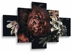 Obraz - Ciemne kwiaty (125x70 cm)