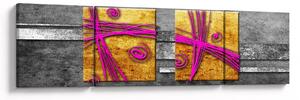 Obraz kolorowych kwadratów na czarnym tle (170x50 cm)
