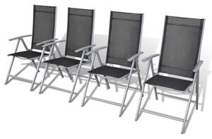 Składane krzesła ogrodowe, 4 szt., aluminium