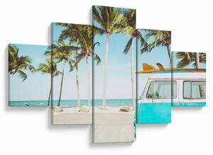 Obraz - Vintage van na plaży (125x70 cm)