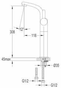 Bateria umywalkowa OMNIRES Darling DA5013 Chrom