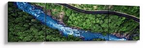 Obraz - Rzeka między górami, Kaukaz, Rosja (170x50 cm)