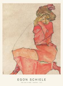 Reprodukcja The Lady in Red Special Edition Female Portrait - Egon Schiele