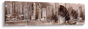 Obraz - Victoria Harbor, Hongkong, efekt sepii (170x50 cm)