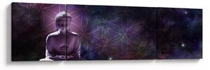 Obraz - Budda z kwiatami życia (170x50 cm)