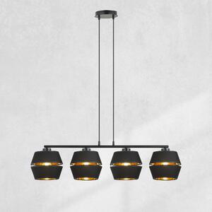 PIANO 4 BLACK/GOLD 1183/4 lampa wisząca czarna z abażurem złoty środek