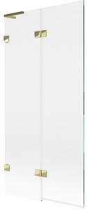 Mexen Lunar L parawan nawannowy 2-skrzydłowy lewy 90 x 150 cm, transparent, złoty - 897L-090-100-50-00-L
