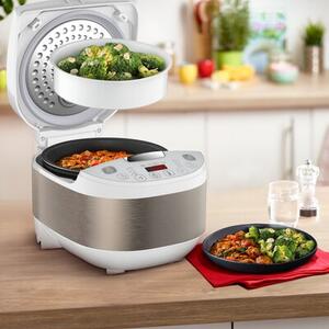 Multicooker TEFAL RK622130 Simply Cook Plus 12 programów z koszem do gotowania na parze i funkcją podtrzymywania temperatury, 4L