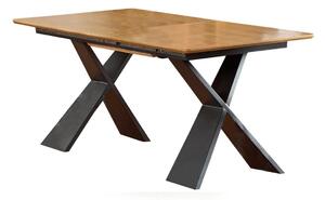 EMWOmeble Stół rozkładany 160-220 CHANDLER / Blat dąb naturalny, Nogi czarne