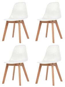 Krzesła stołowe, 4 szt., białe, plastikowe
