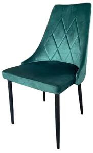 Krzesło do salonu Glamour Imola welurowe velvet aksamitne zielone