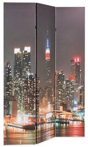 Składany parawan, 120 x 170 cm, wzór Nowy Jork nocą