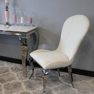 Krzesło glamour Tiffany White - krzesło tapicerowane białe